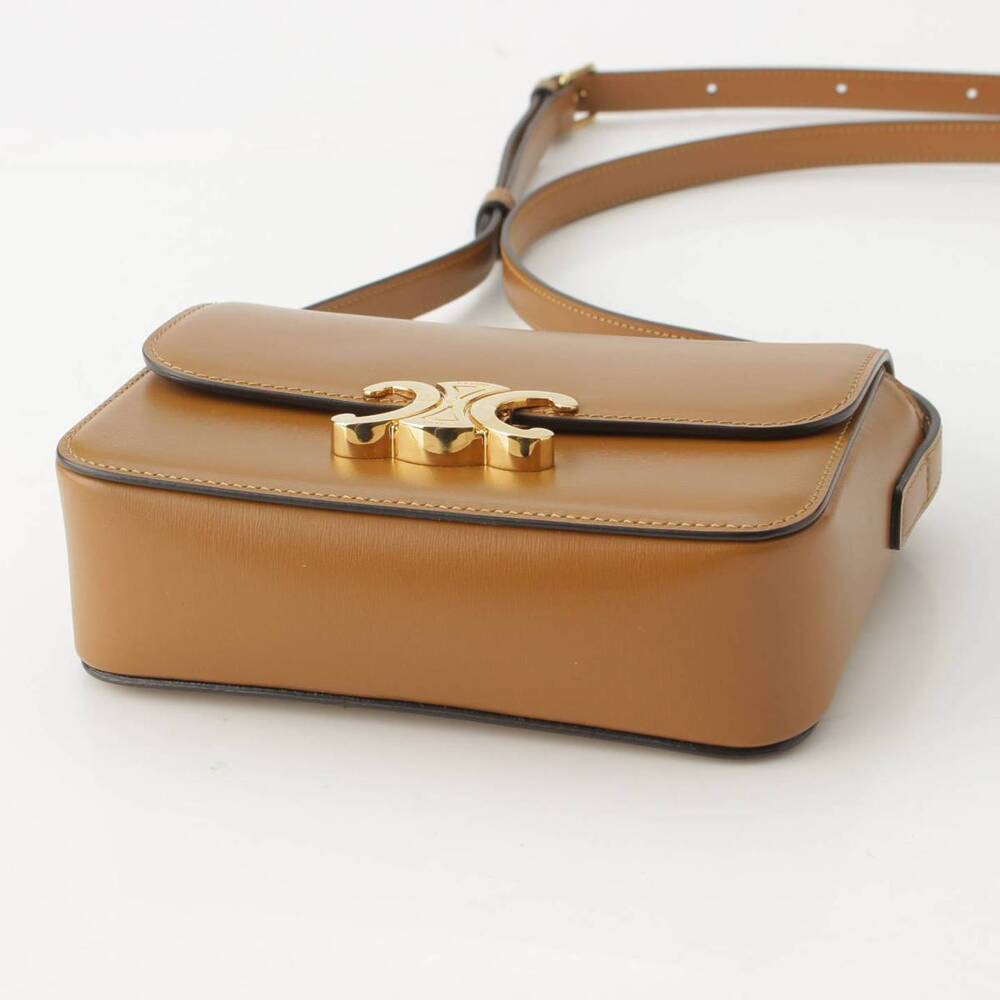 Celine Triomphe Calfskin Leather Shoulder Bag Camel Tan - Picture 5 of 8